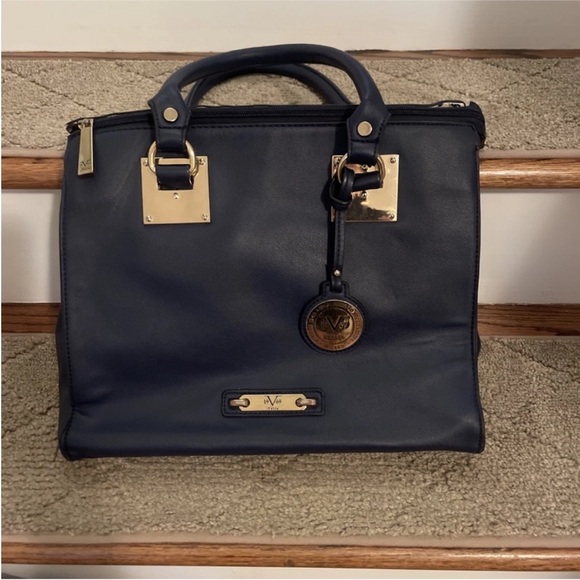 Versace Dark Blue and Gold Satchel - Picture 1 of 15